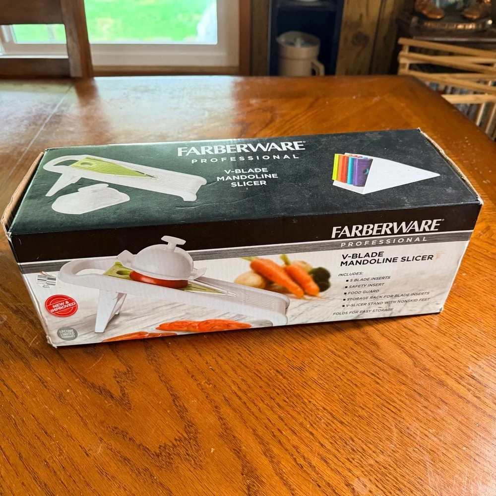 Farberware V-Blade Mandoline Slicer with Colorful Inserts